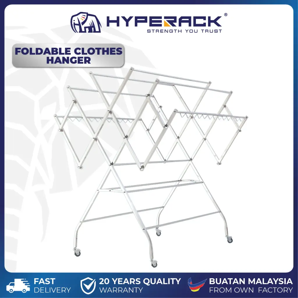 HYPERACK ™️ Drying Rack Foldable Stainless Steel Clothes Hanger