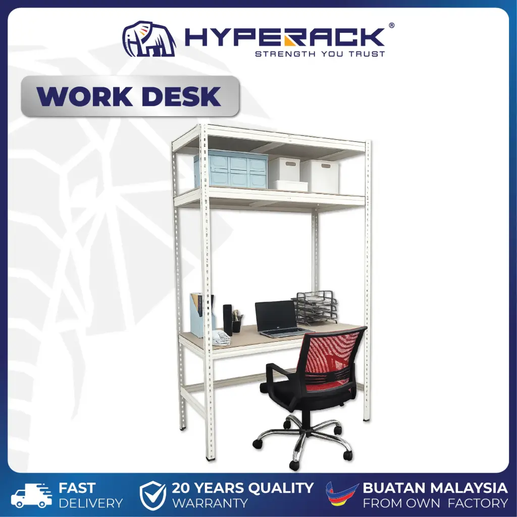 HYPERACK ™️ Work Desk Boltless Rack Study Table Storage Shelf 