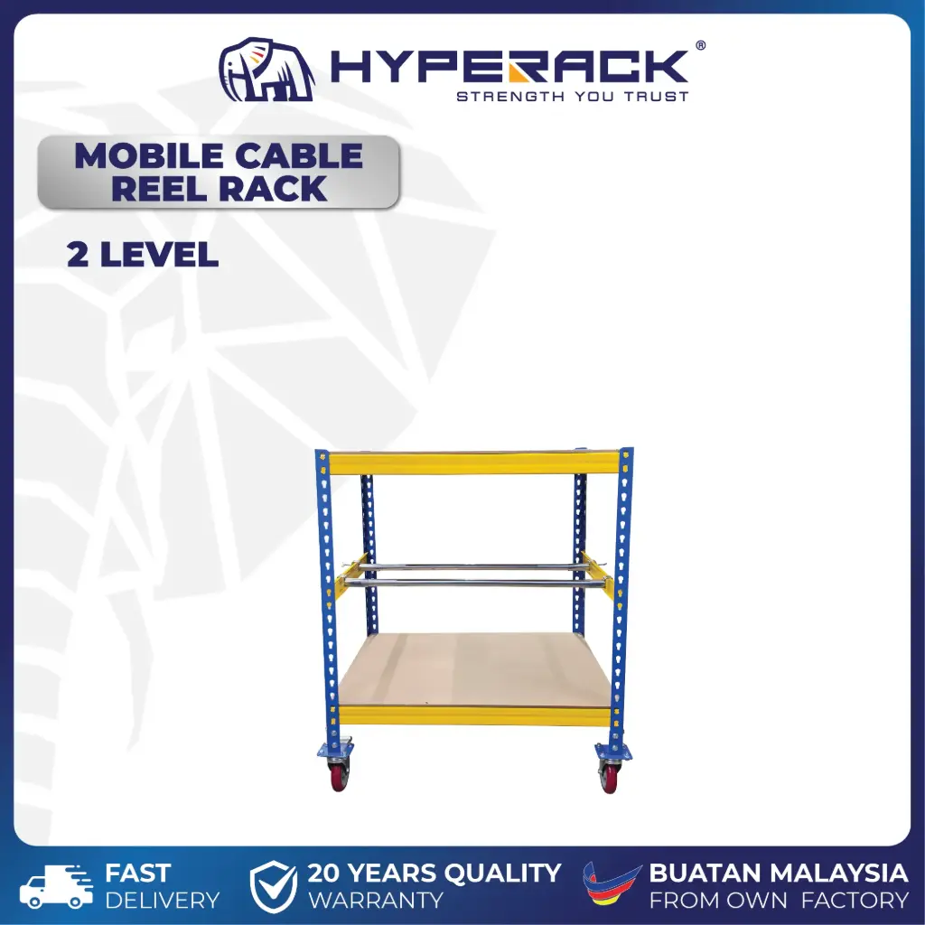 HYPERACK ™️ Cable Reel Rack 2 Levels Boltless Rack Reel Cable Organizer H90cm