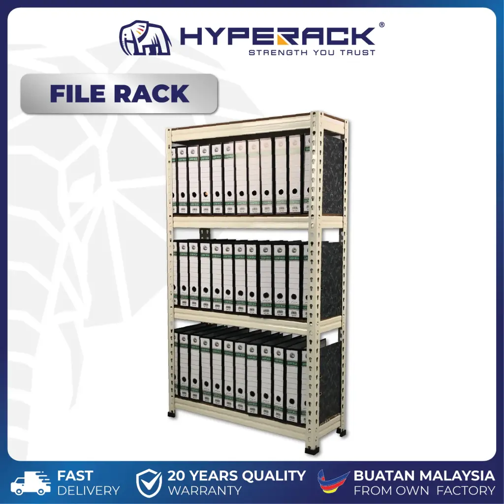 HYPERACK ™️ File Book Shelf 4 Levels Boltless Rack Office Storage Store Room