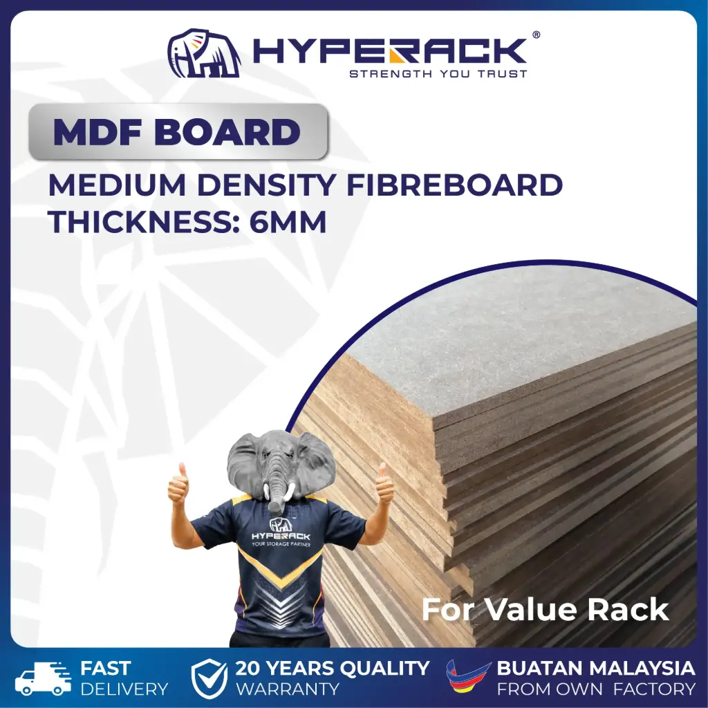 HYPERACK ™️ MDF Medium Density E1 Grade Fiberboard Thickness 6mm