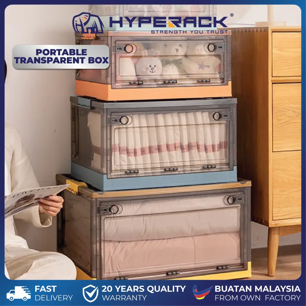 HYPERACK ™️ Portable Transparent Foldable Storage Box