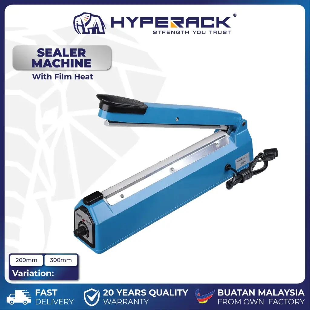 HYPERACK ™️ Sealing Impulse Sealer Machine Film Heat PE PP Plastic Poly Bag Sealer 200mm 300mm