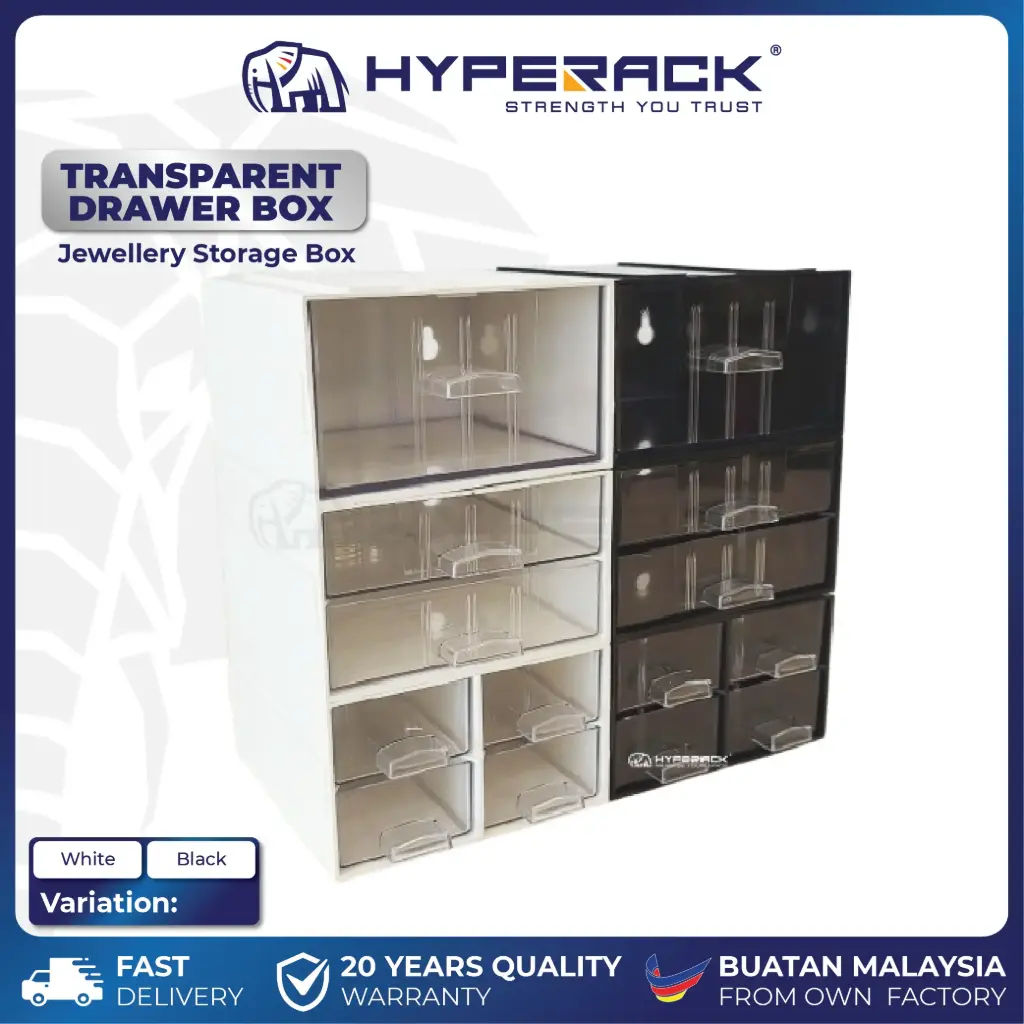 HYPERACK ™️ Transparent Jewellery Drawer Storage Box