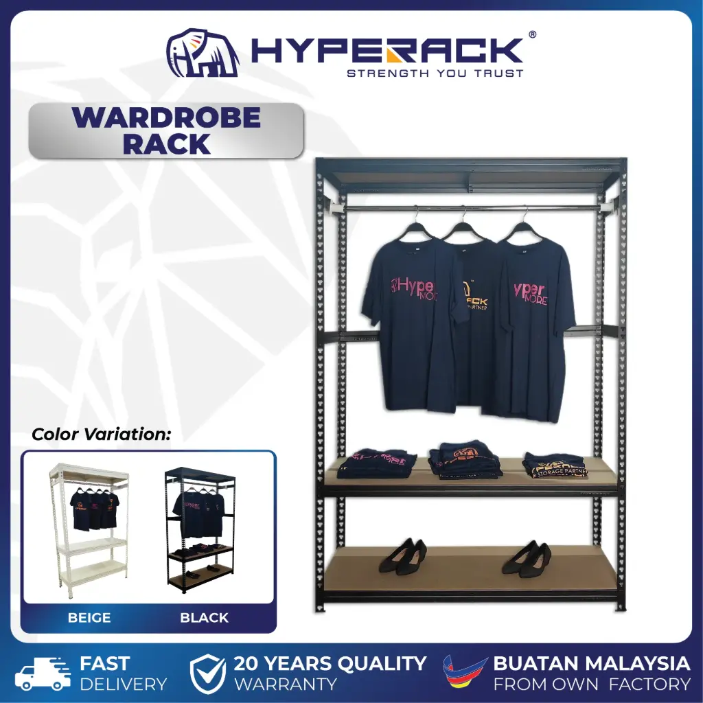 HYPERACK ™️ Wardrobe Clothing Boltless Organizer Rack H180cm x D45cm