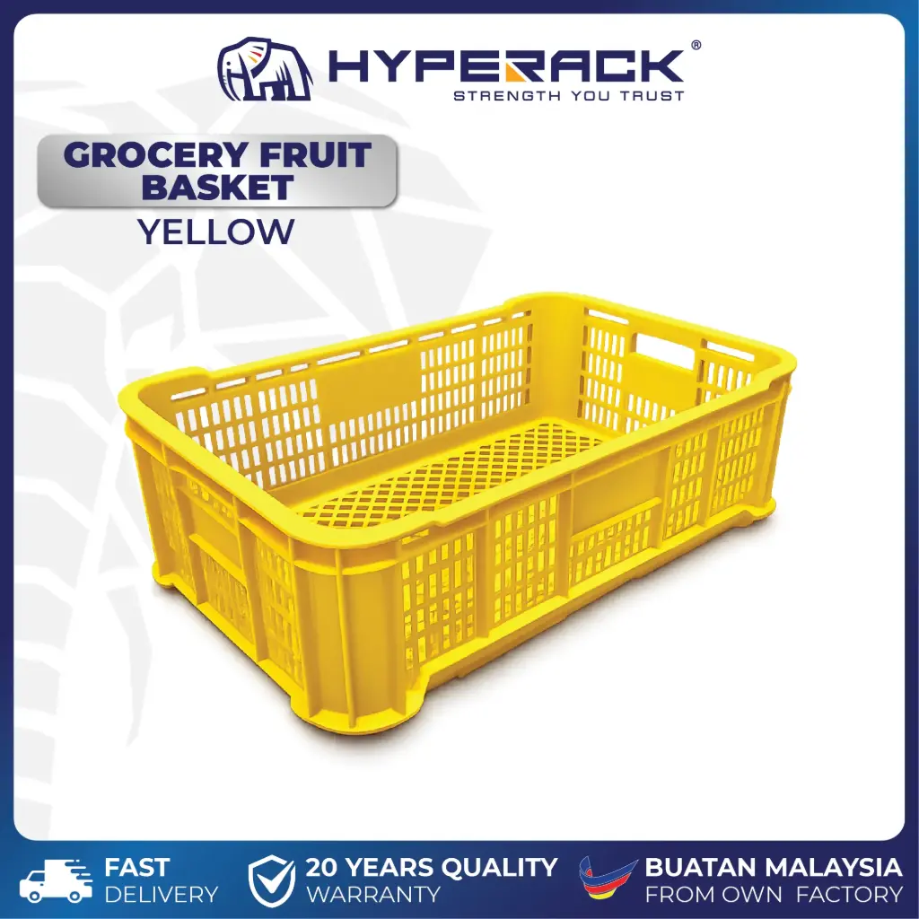 HYPERACK ™️ Grocery Fruit Basket Yellow Basket
