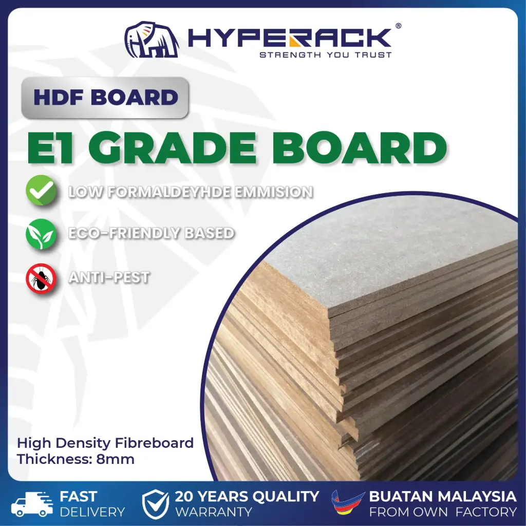 HYPERACK ™️ HDF High Density E1 Grade Fiberboard Thickness 8mm