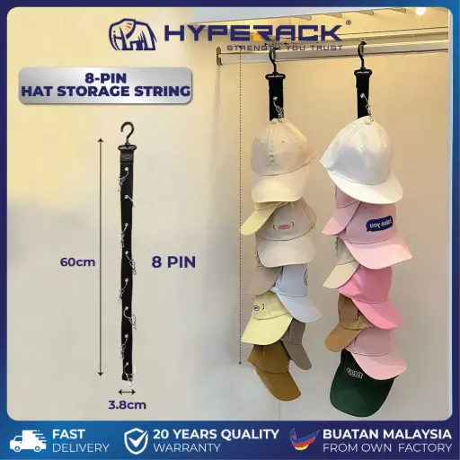 [W-CHC] HYPERACK ™️ 8 Clips Cap Hanging Hook Hat Storage Organizer Door Hanger