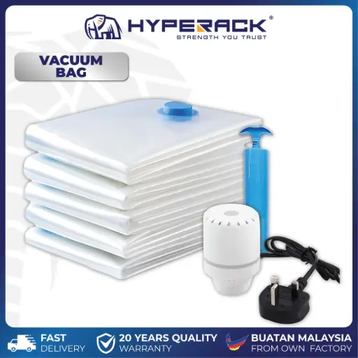 HYPERACK ™️ Beg Plastik Vakum Baju Storage Travel Vacuum Plastic Bag Set for Clothes Comforter