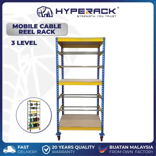 HYPERACK ™️ Cable Reel Rack 3 Levels Boltless Rack Reel Cable Organizer H180cm
