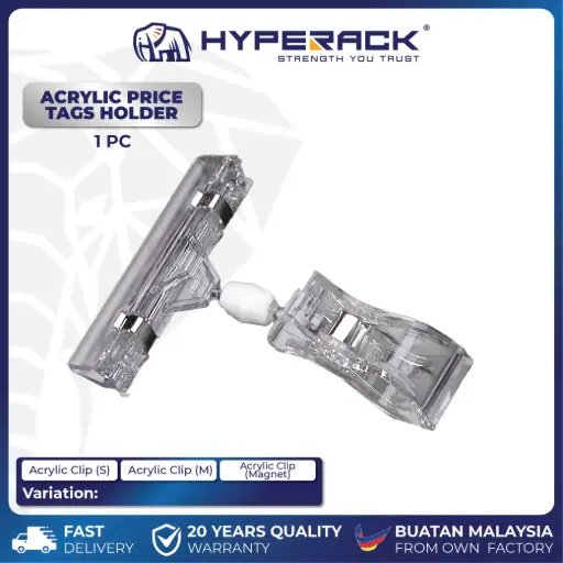 HYPERACK ™️ Clear Rotatable Pop Sign Card Display Acrylic Clip Price Tags Holder