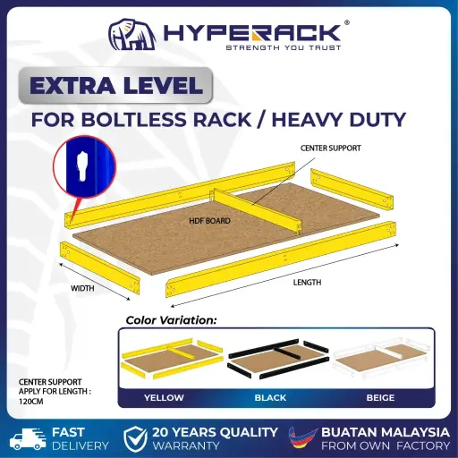 HYPERACK ™️ Extra Level Boltless Rack ONLY FOR HYPERACK'S FULL SET HEAVY DUTY BOLTLESS RACK