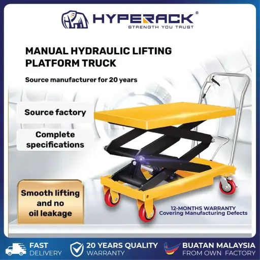 HYPERACK ™️ Manual Hydraulic Lifting Platform Trolley Lift Table 150kg 350kg 500kg