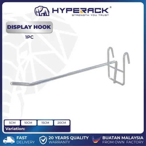 HYPERACK ™️ Netting Grid Wire Hook Hanging Display (White / Chrome) 1pc