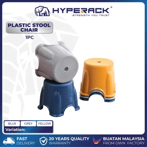 HYPERACK ™️ Plastic Stool Chair Stackable Simple Bench Seat Bangku Kerusi Dapur