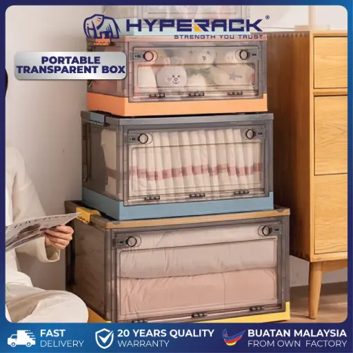HYPERACK ™️ Portable Transparent Foldable Storage Box