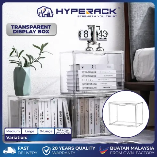 HYPERACK ™️ Transparent Display Box Stackable Storage Organizer