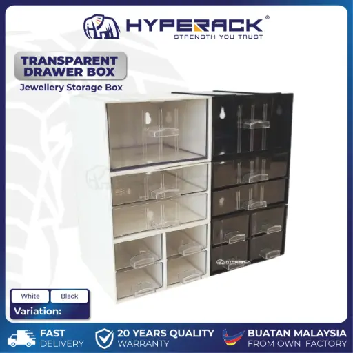 HYPERACK ™️ Transparent Jewellery Drawer Storage Box