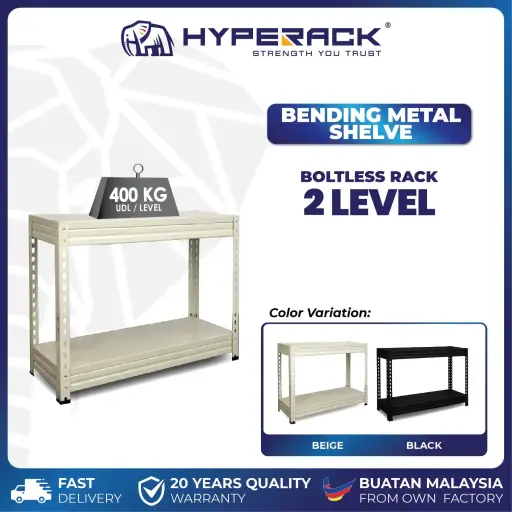 🐘HYPERACK ™️ Bending Metal 2 Levels Boltless Rack Heavy Duty Rack Rak Besi Bertingkat
