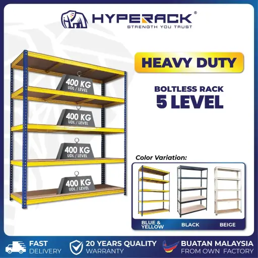 🐘HYPERACK ™️ Boltless Rack 5 Levels Heavy Duty Rack Rak Besi Bertingkat
