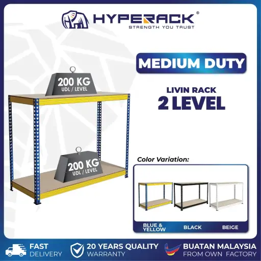 🐘HYPERACK ™️ Livin Rack 2 Levels Medium Duty Rack Rak Besi Bertingkat