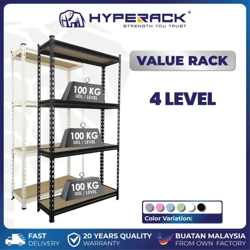🐘HYPERACK ™️ Value Rack 4 Levels Boltless Kitchen Storage Rack Rak Dapur Bertingkat