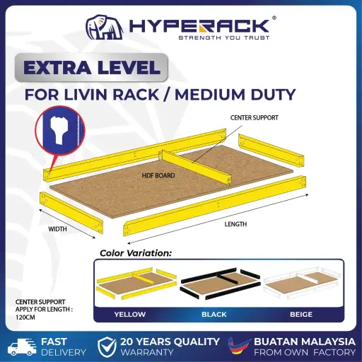 HYPERACK ™️ Extra Level Livin Rack ONLY FOR HYPERACK'S FULL SET MEDIUM DUTY LIVIN RACK