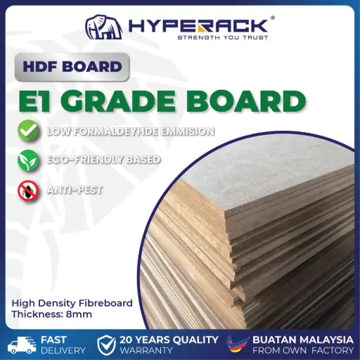 HYPERACK ™️ HDF High Density E1 Grade Fiberboard Thickness 8mm