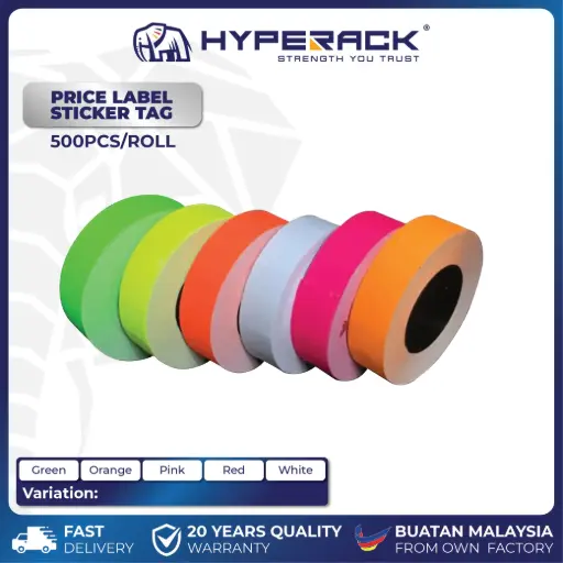 HYPERACK ™️ Price Label Sticker Tag 500 Pcs/Roll Single Roll MX6600